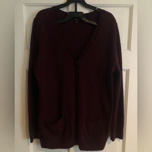 Talbots cashmere purple/burgundy button-up sweater • women’s L